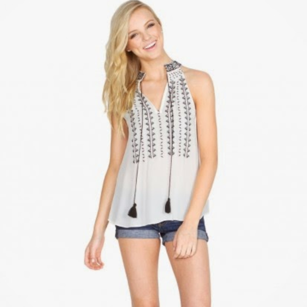 Rustic Bohemian Sleeveless Peasant Shirt